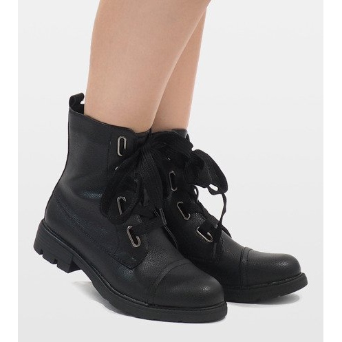 Kayla Shoes Cizme negre cu șiret S161 negru 1 Kayla Shoes Cizme negre cu șiret S161 negru 1