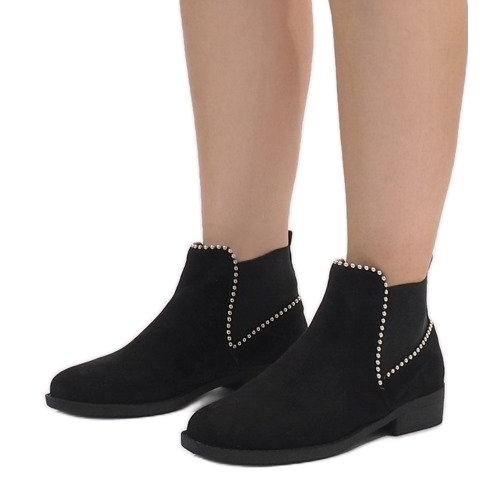 Cizme negre cu un elastic Q-29 negru 1