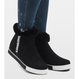 Cizme negre din piele căptușită cu blană NB252P-1 negru 1 Cizme negre din piele căptușită cu blană NB252P-1 negru 1