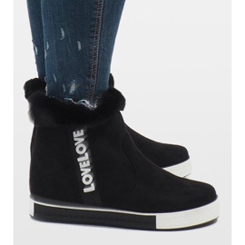 Cizme negre din piele căptușită cu blană NB252P-1 negru 2 Cizme negre din piele căptușită cu blană NB252P-1 negru 2