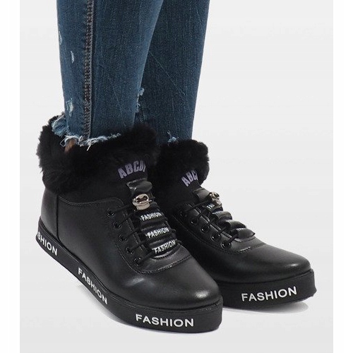 Cizme negre GF-ZM106 căptușite cu blană negru 2 Cizme negre GF-ZM106 căptușite cu blană negru 2