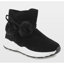 Cizme negre pe talpa sport GF-ZM93 negru 2