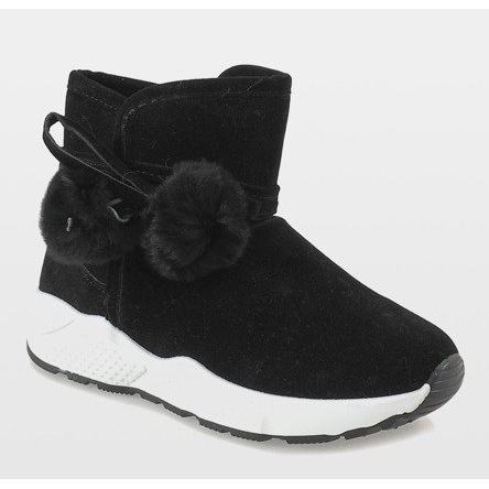 Cizme negre pe talpa sport GF-ZM93 negru 2