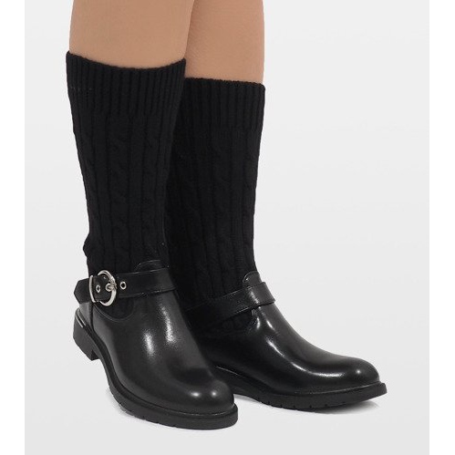 Ideal Shoes Ghete izolate negre E-4939 negru 2