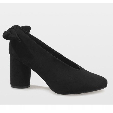 Pompe din piele de căprioară neagră pe stâlpul LL-93P Schwarz negru 2