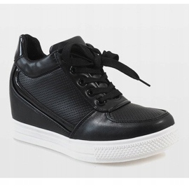 Adidași negri cu fermoar auriu MY560 negru 1