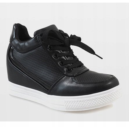 Adidași negri cu fermoar auriu MY560 negru 1