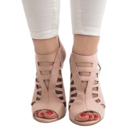 Cizme deschise roz pe toc înalt 238-8 2 Cizme deschise roz pe toc înalt 238-8 2