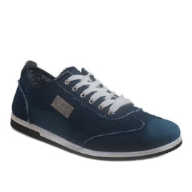 Adidași bărbați din denim negru A9501 albastru marin 1