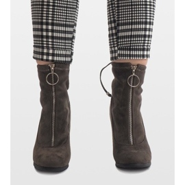 Cizme din piele de căprioară verzi pe stâlpul C-7179 verde 1