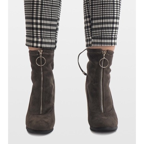 Cizme din piele de căprioară verzi pe stâlpul C-7179 verde 1