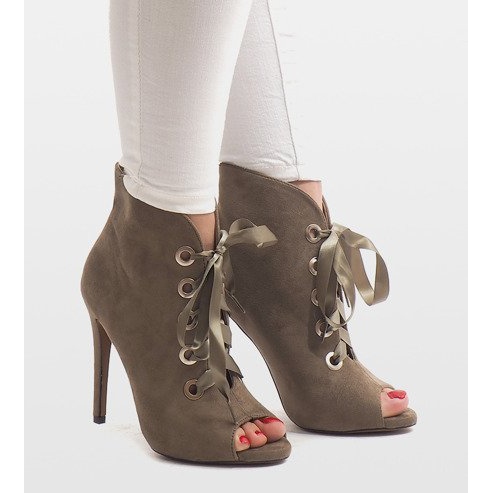 Ghete pe toc înalt 680-32 verde 2