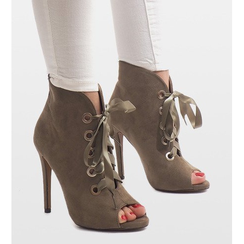 Ghete pe toc înalt 680-32 verde 1