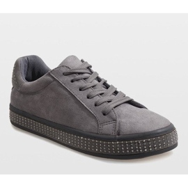 Adidași gri cu șireturi BS098 1