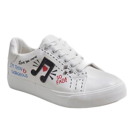 Adidași albi cu o notă de G-106 1