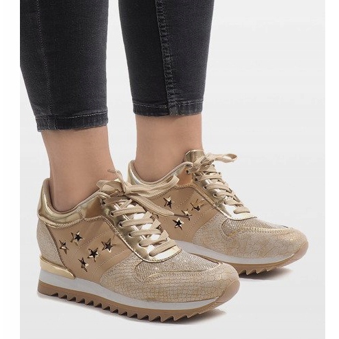 Adidași aurii pe pană G-127 de aur 1