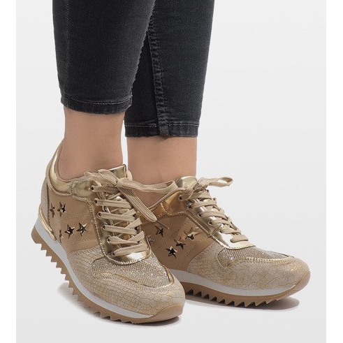 Adidași aurii pe pană G-127 de aur 2