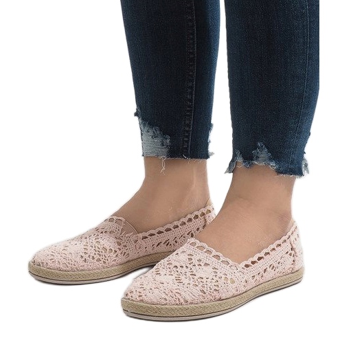 Adidași din dantelă roz JX57P 1