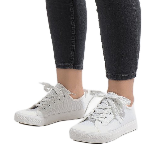 Adidași albi sclipici BOK-1138 1