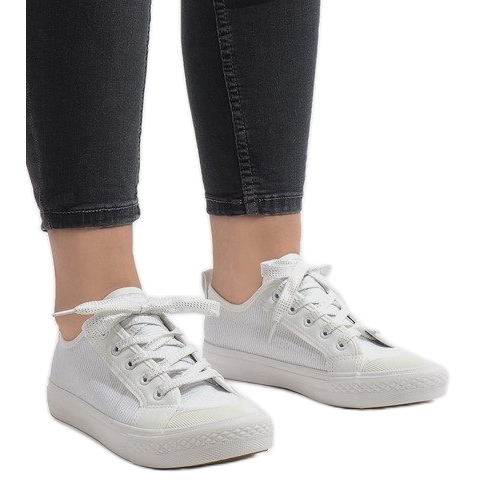 Adidași albi sclipici BOK-1138 2