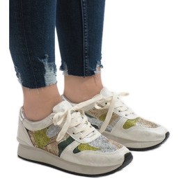 Adidași sport de culoare albă T025 gri 1