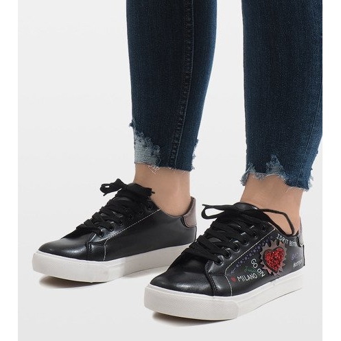 Adidași negri inima G-115 negru 1