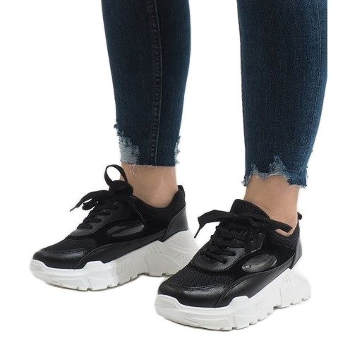 Pantofi sport negri la modă PP-37 negru 1 Pantofi sport negri la modă PP-37 negru 1