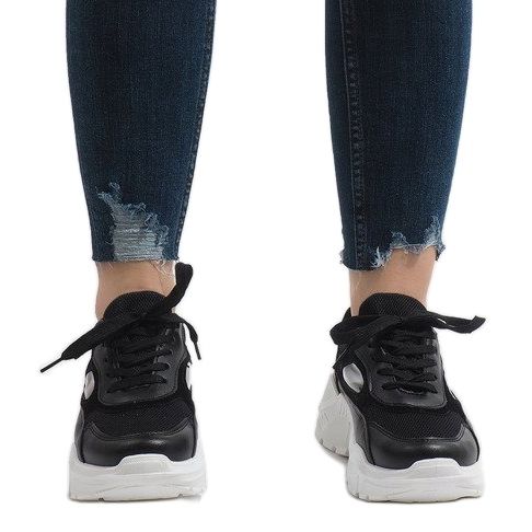 Pantofi sport negri la modă PP-37 negru 2 Pantofi sport negri la modă PP-37 negru 2