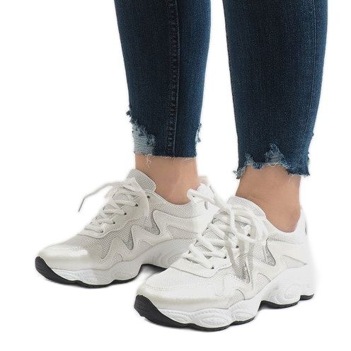 Pantofi sport de modă albi KB-153 1