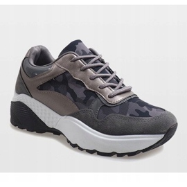 Pantofi sport la modă gri, camo LT013 1