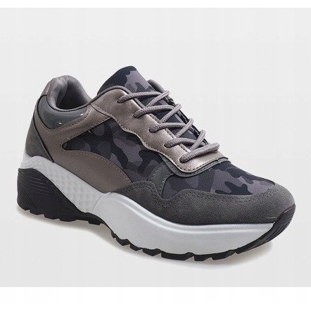 Pantofi sport la modă gri, camo LT013 1