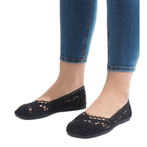 Adidași din dantelă neagră JX59P negru 1