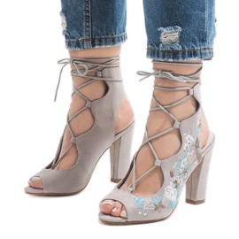 Cizme deschise gri pe stâlpul 1610-223 1