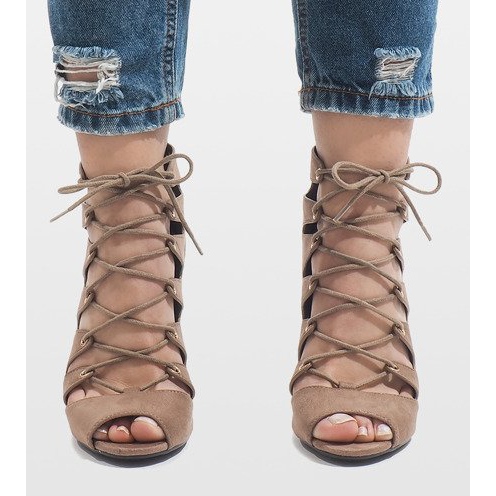 Cizme deschise kaki pe toc înalt 9095-83A multicolor verde 2 Cizme deschise kaki pe toc înalt 9095-83A multicolor verde 2