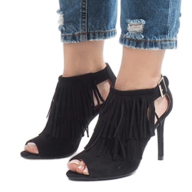 Cizme boho negre pe toc 1551-149 negru 1