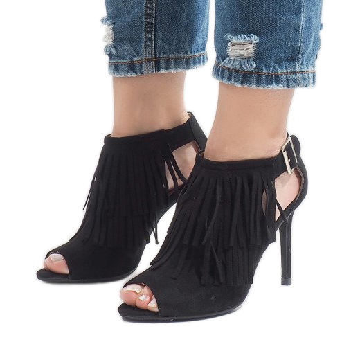 Cizme boho negre pe toc 1551-149 negru 1