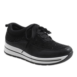 Adidași sport negri pe platforma F-2831 negru 1 Adidași sport negri pe platforma F-2831 negru 1