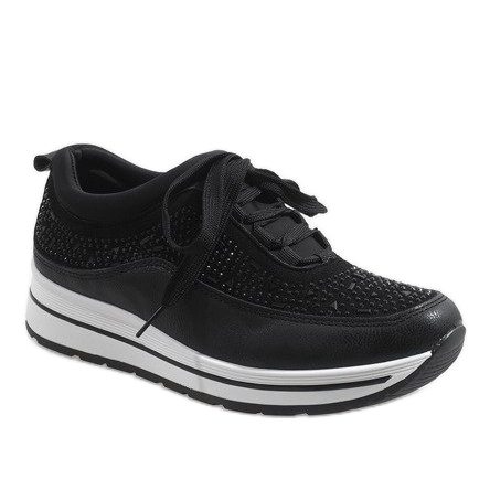 Adidași sport negri pe platforma F-2831 negru 1 Adidași sport negri pe platforma F-2831 negru 1