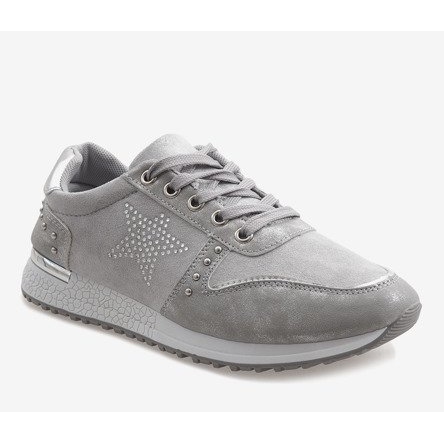 Adidași sport gri cu o stea XSM101-19 1