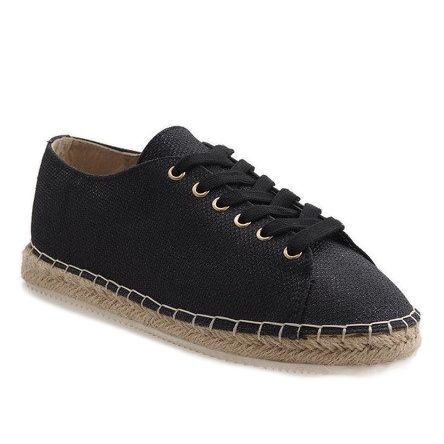 Espadrile negre cu cordon 831-1 negru 1