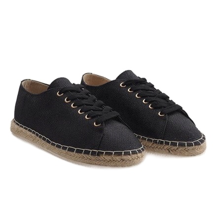 Espadrile negre cu cordon 831-1 negru 2