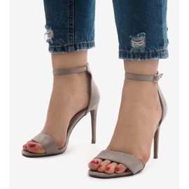 Sandale gri pe toc stiletto SY-31P 1