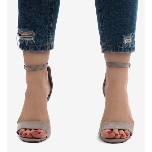 Sandale gri pe toc stiletto SY-31P 2