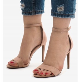 Sandale din piele de căprioară roz SY-31P 1