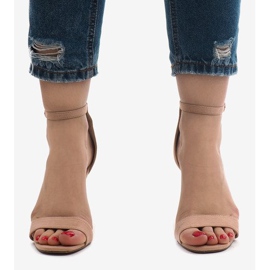 Sandale din piele de căprioară roz SY-31P 2