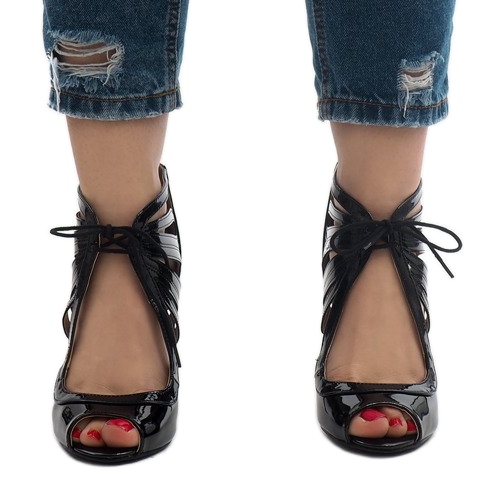 Cizme negre din piele deschisă C-003 negru 1