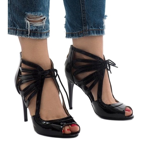 Cizme negre din piele deschisă C-003 negru 2