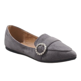 Mocasini gri de balerini DY-01 1
