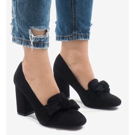 Pompe din piele de căprioară neagră pe stâlpul N510 negru 2 Pompe din piele de căprioară neagră pe stâlpul N510 negru 2