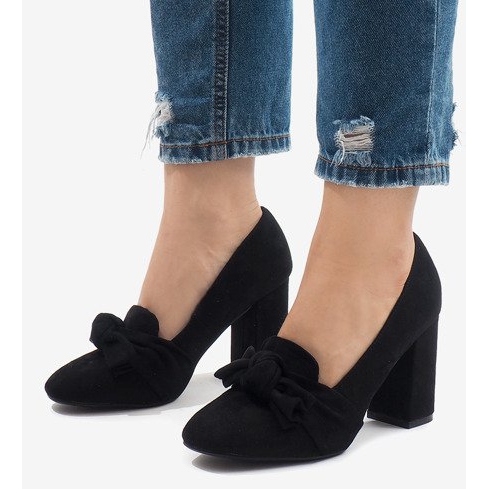 Pompe din piele de căprioară neagră pe stâlpul N510 negru 1 Pompe din piele de căprioară neagră pe stâlpul N510 negru 1